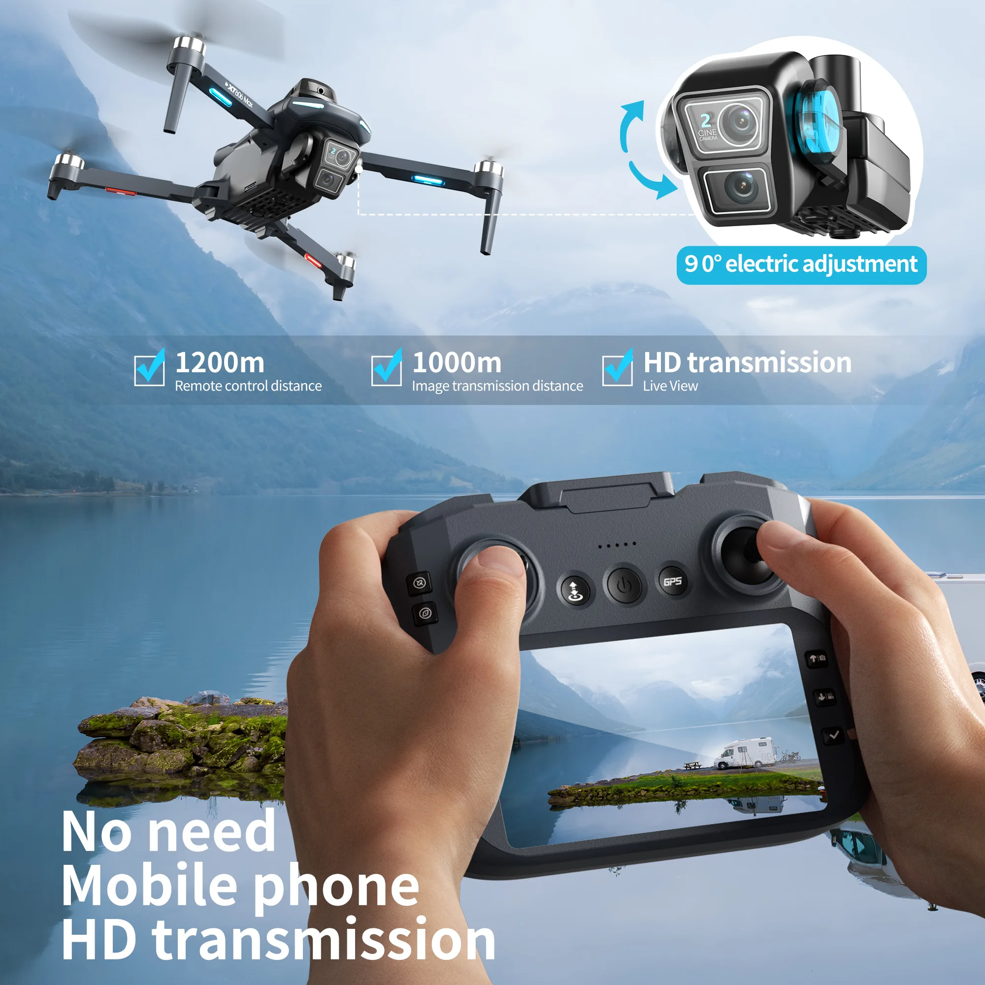 Drone Profesional XT606 Origin - Drone Gps Rc Tt36 ulasan dan harga