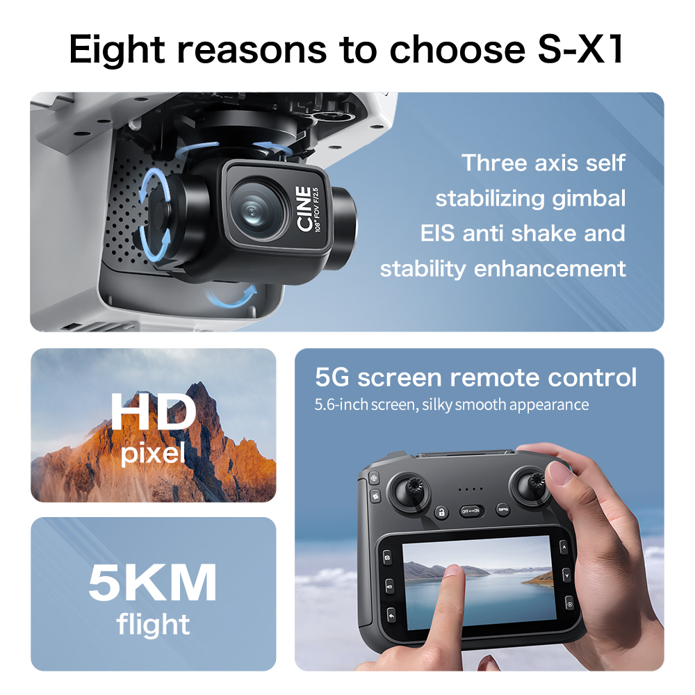 Drone S-X1 Original 8K HD Prof - Drone Rc Land ulasan dan harga