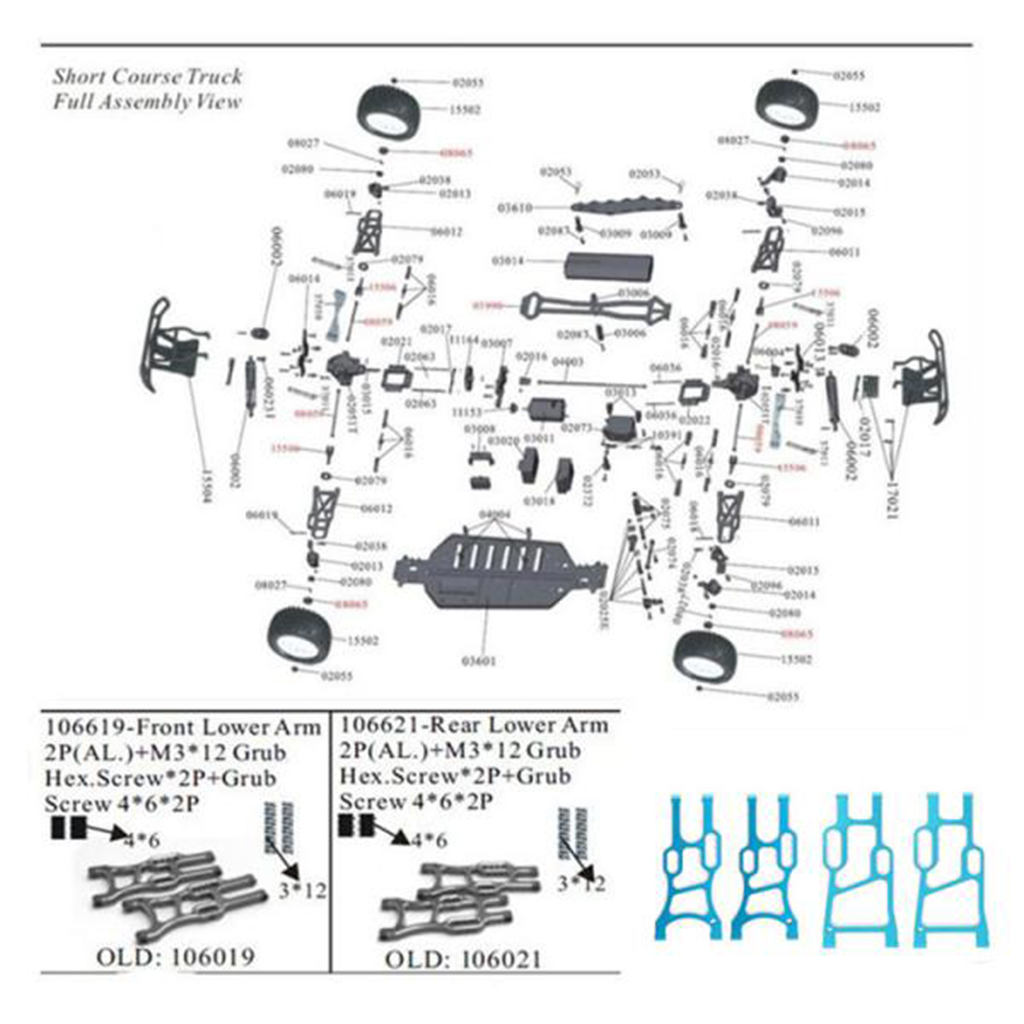 Set Lengan Suspensi RC dari Pa - Rc Suspension Arm ulasan dan harga